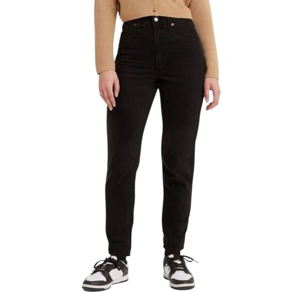 Levi's Women's High-Waisted Mom Jeans Size 30 X 30 Black Corduroy - Picture 1 of 12
